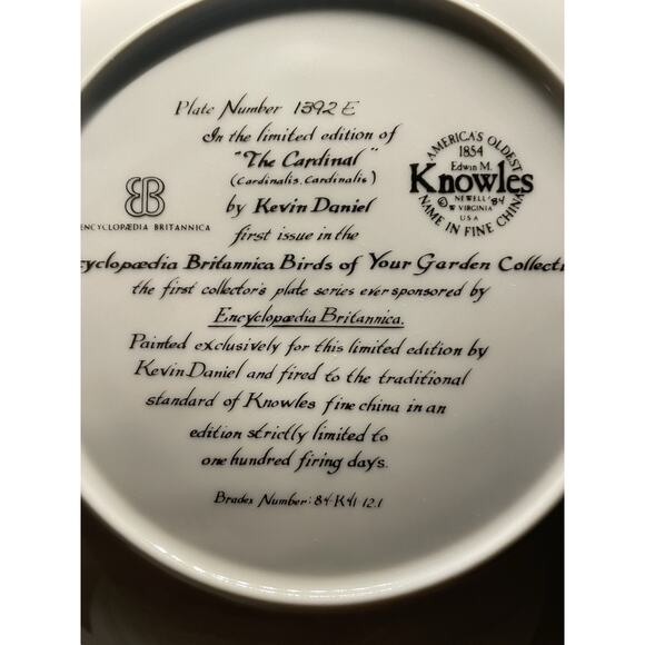 Vintage 5 Encyclopedia Britannica Birds Of Your Garden Collector Plates Knowles - Picture 5 of 12